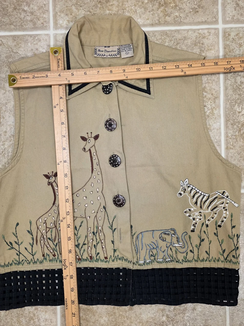 Vintage Y2K Safari Animal Embroidered Vest - Picture 12 of 12